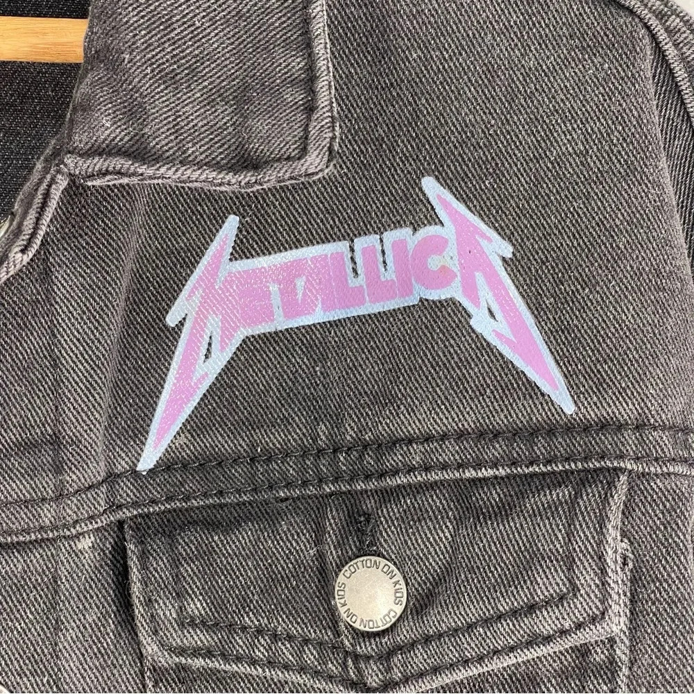 Cotton on Metalica Kids Denim Jacket Size 9-10 - Picture 5 of 8